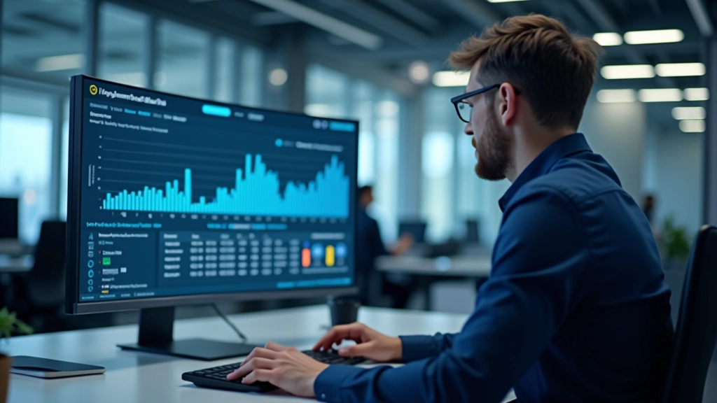Ingenieur arbeitet an digitaler Schnittstelle mit Fahrzeugdiagnose-Software in Tech-Büro