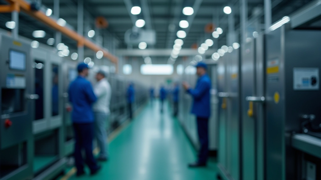 Moderne Fabrikhalle mit Produktionslinien